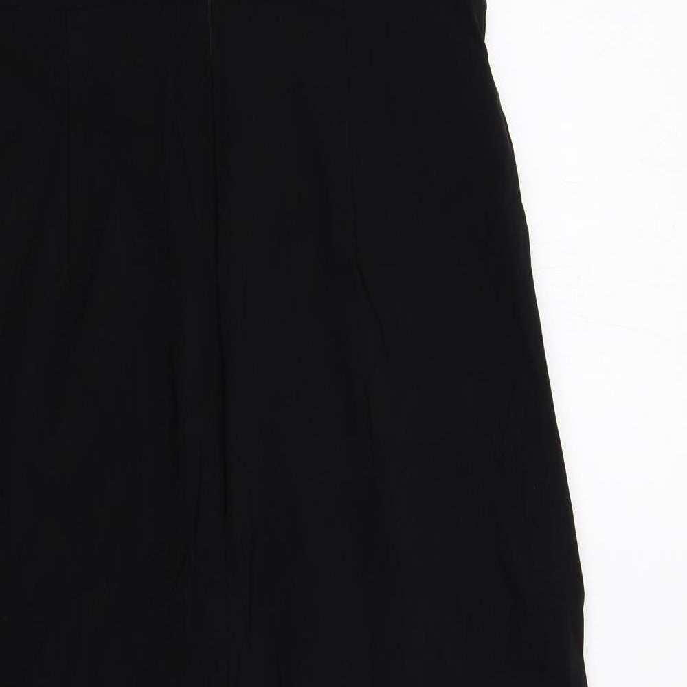 Marks and Spencer Womens Black Viscose A-Line Size 16 Off the Shoulder Zip