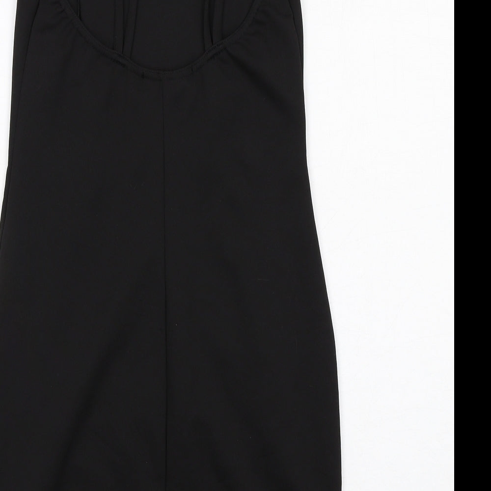 Boohoo Womens Black Polyester Bodycon Size 10 Round Neck Pullover