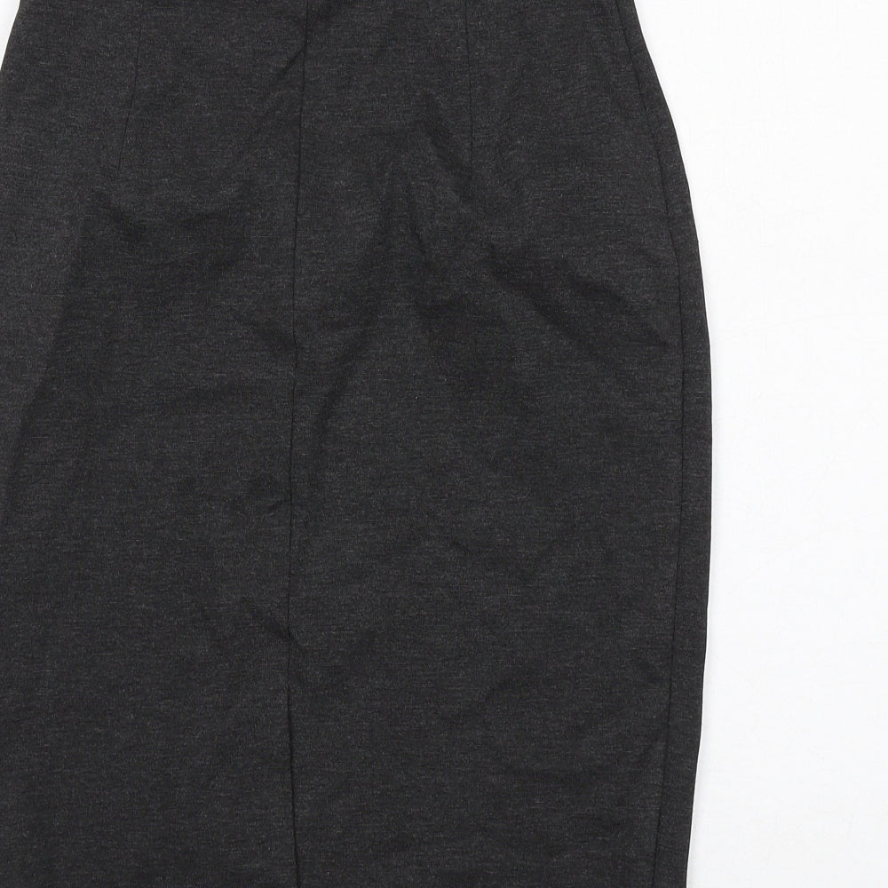 Marks and Spencer Womens Grey Viscose Straight & Pencil Skirt Size 8