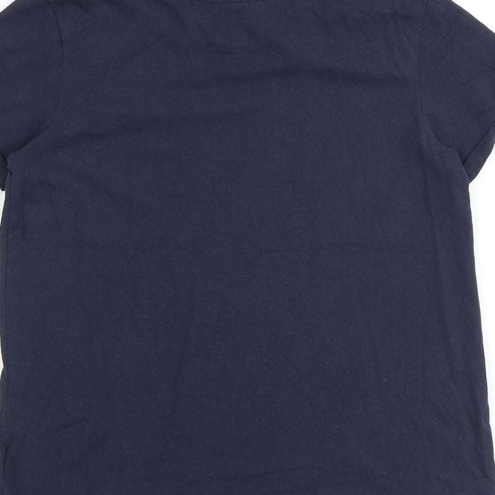 NEXT Girls Blue 100% Cotton Basic T-Shirt Size 12 Years Round Neck Pullover