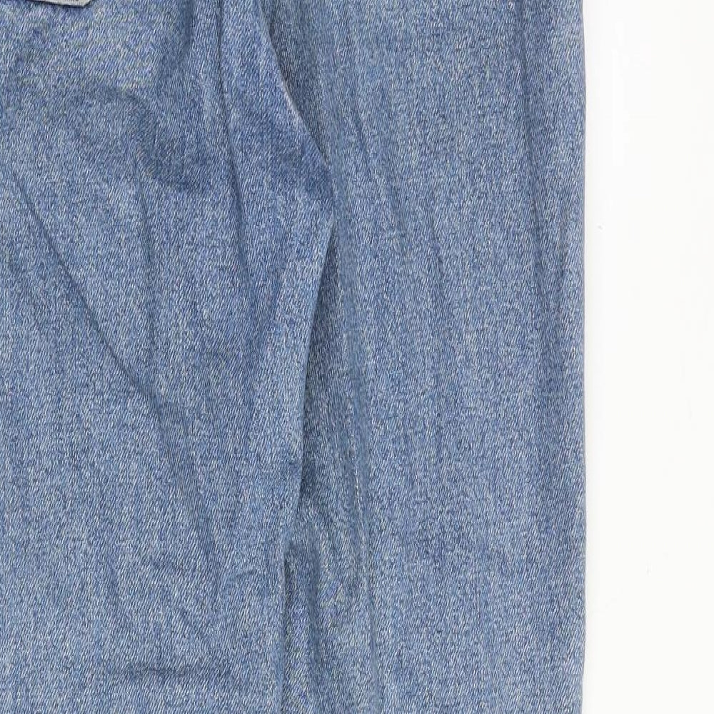 Topshop Womens Blue Cotton Skinny Jeans Size 28 in Regular Zip