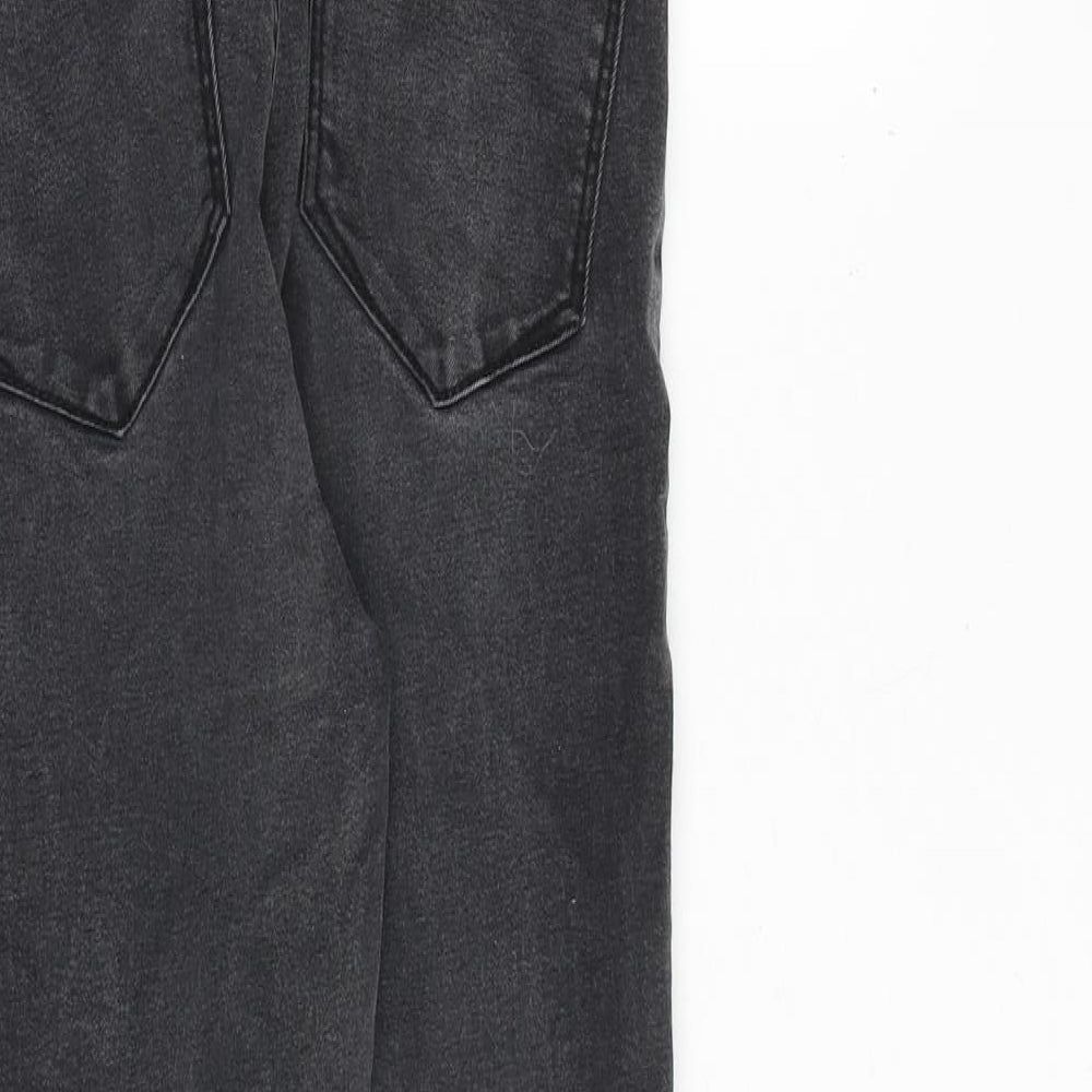 Denim & Co. Womens Grey Cotton Skinny Jeans Size 10 Regular Zip