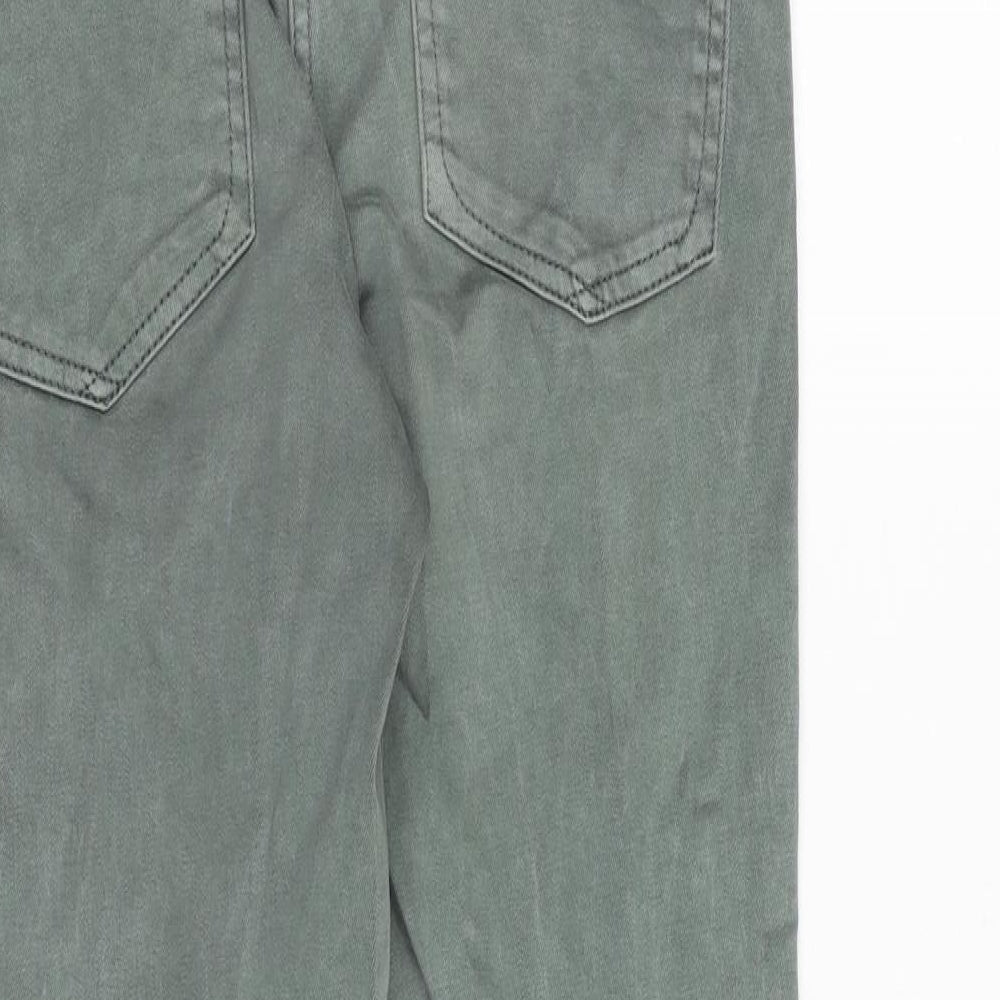 NEXT Womens Green Cotton Tapered Jeans Size 8 Slim Zip