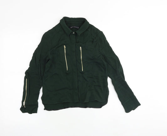 Zara Womens Green Jacket Size S Snap