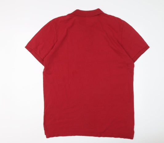 Gap Mens Red Cotton Polo Size XL Collared Button