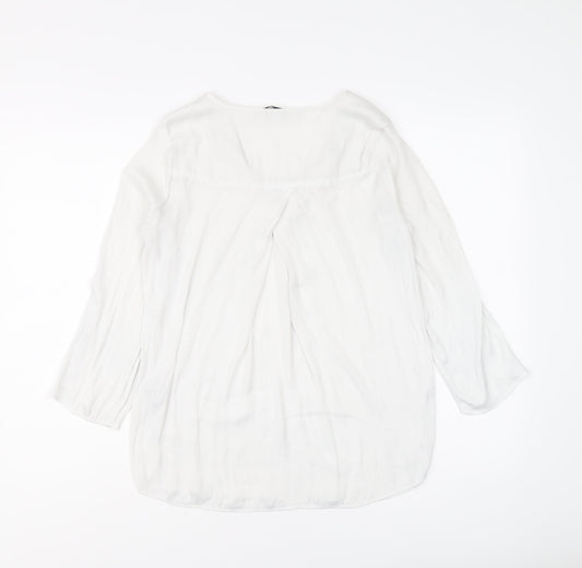 Womens UK Size XS Stradivarius White Basic Blouse