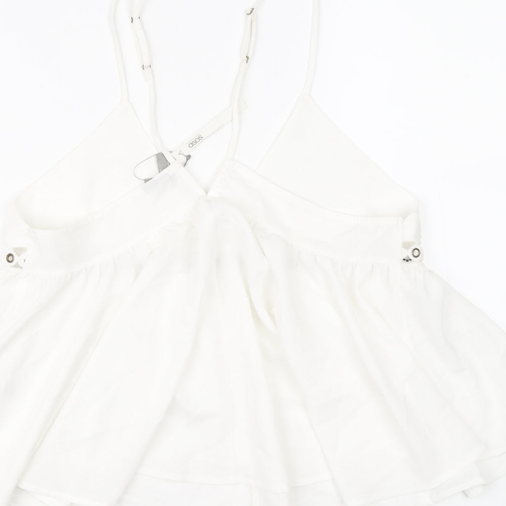 Womens UK Size 10 ASOS Ivory Basic Tank