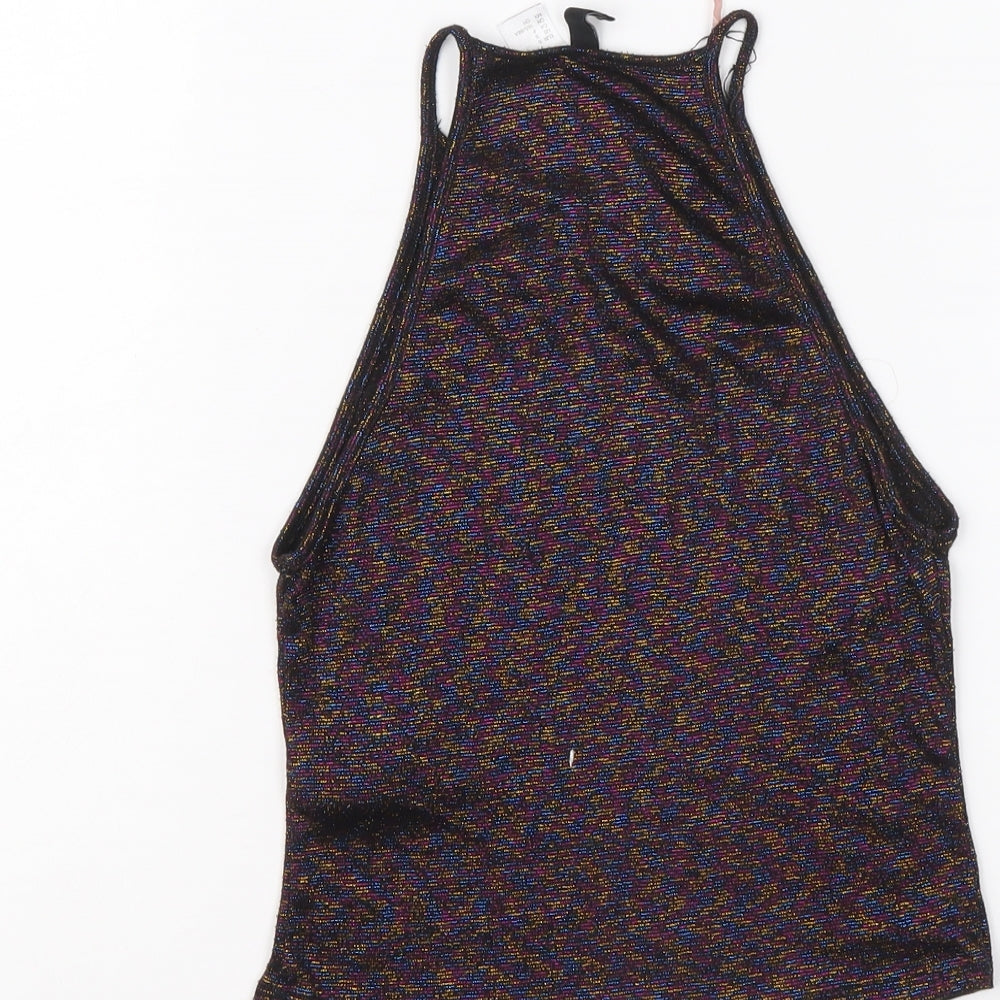 Womens UK Size S H&M Multicoloured Cropped Tank