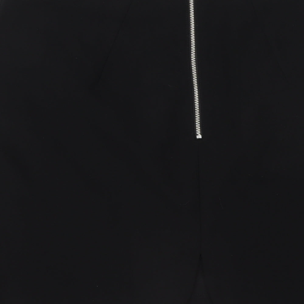 H&M Womens Black Polyester Straight & Pencil Skirt Size 10 Zip