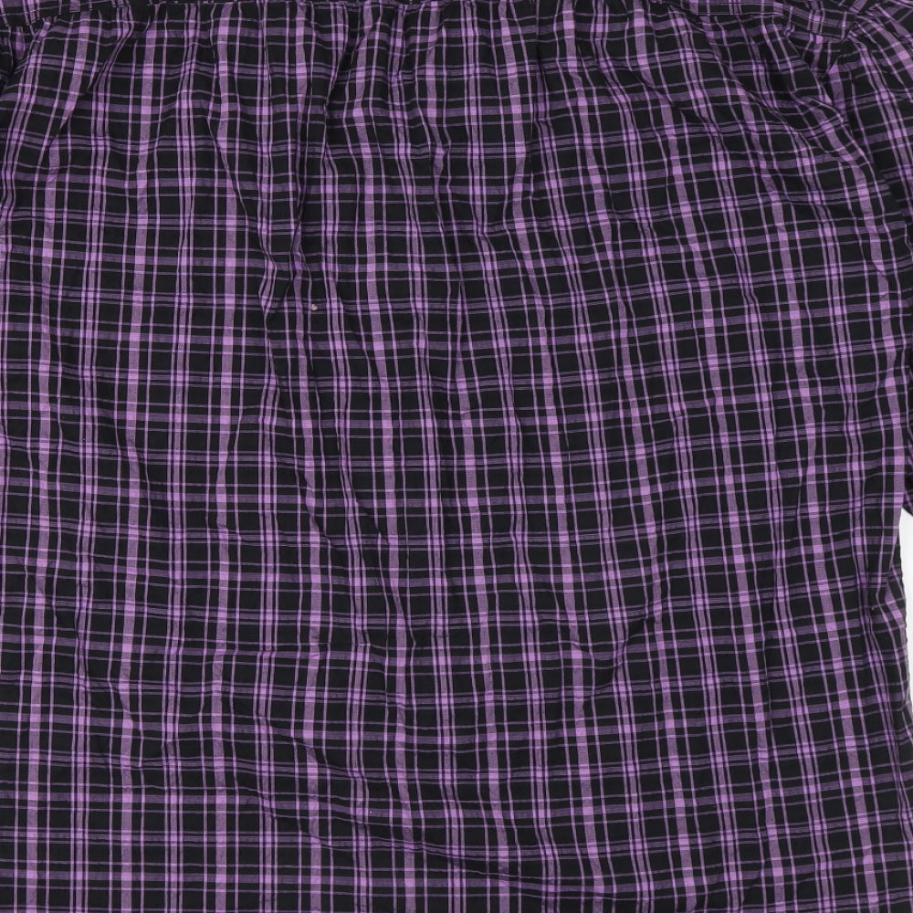 Noisy may Womens Purple Plaid Cotton Basic Button-Up Size S Collared