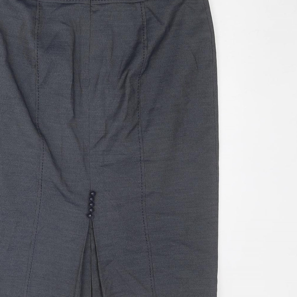 Marks and Spencer Womens Blue Polyester Straight & Pencil Skirt Size 10 Zip
