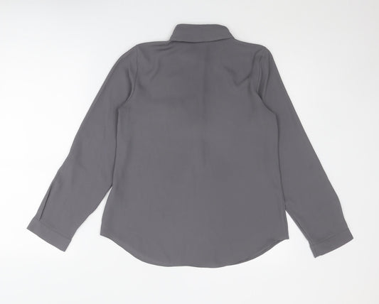 Womens UK Size 6 Dorothy Perkins Grey Basic Blouse