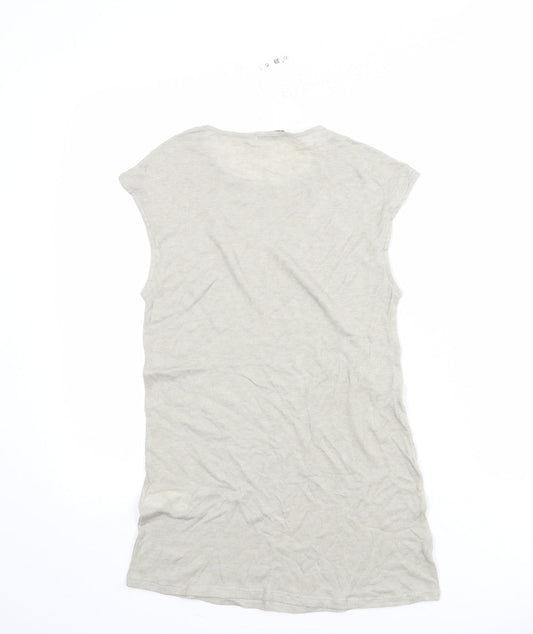 Womens UK Size M Zara Grey Basic T-Shirt