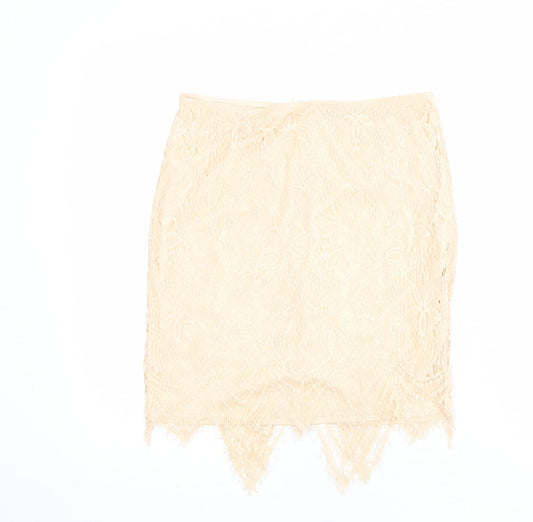 Womens UK Size 10 Missguided A-Line Lace Skirt