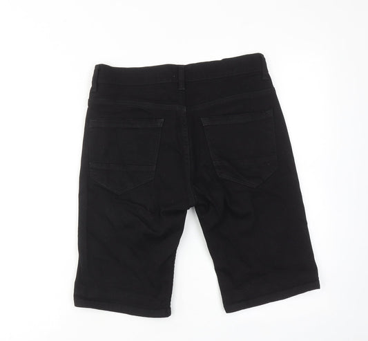Denim & Co. Mens Black Cotton Bermuda Shorts Size 28 in Regular Zip