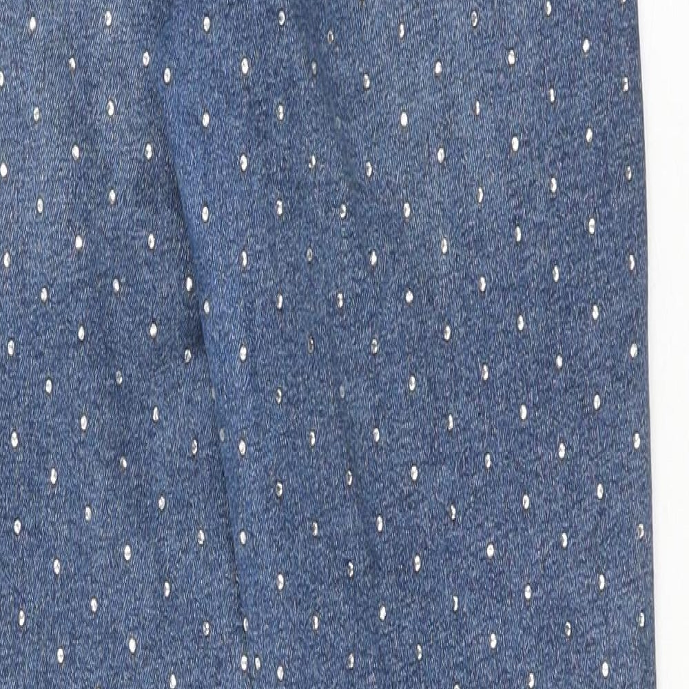 Topshop Womens Blue Cotton Skinny Jeans Size 30 in L30 in Regular Zip