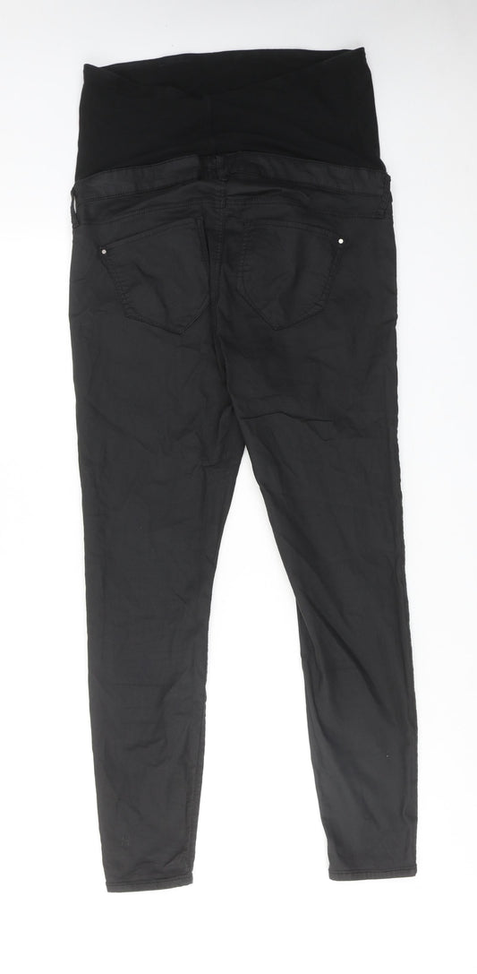 River Island Womens Black Cotton Skinny Jeans Size 14 Regular Button