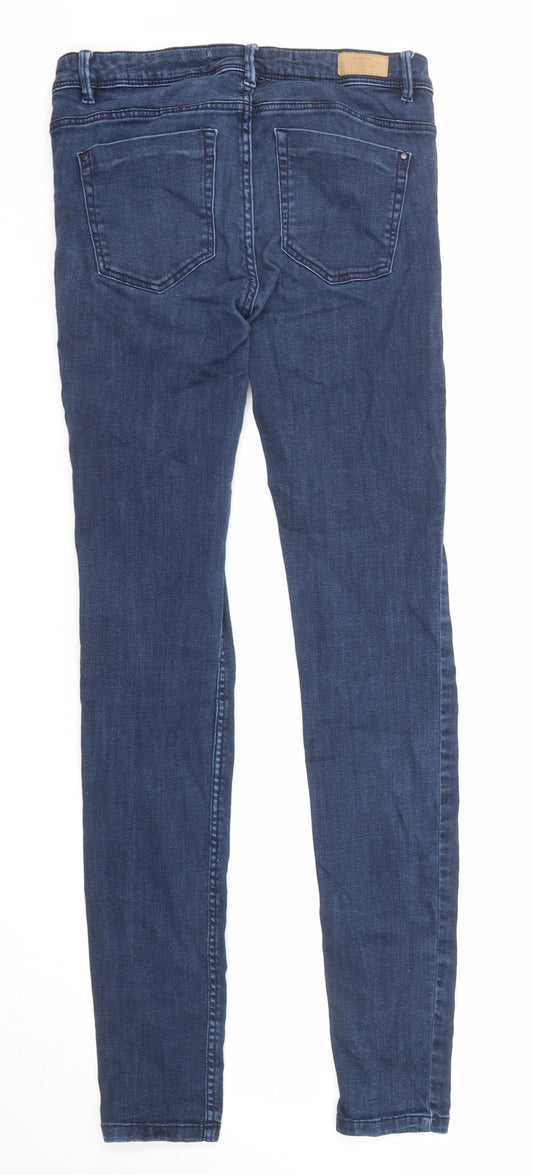Zara Womens Blue Cotton Skinny Jeans Size 10 Regular Zip