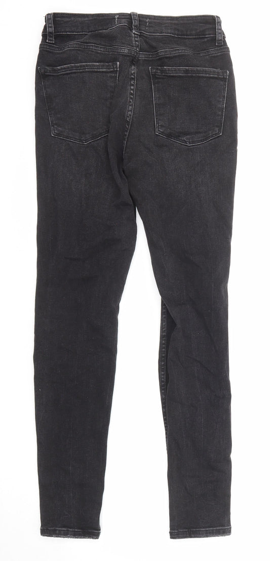 Denim & Co. Womens Black Cotton Skinny Jeans Size 8 Regular Zip