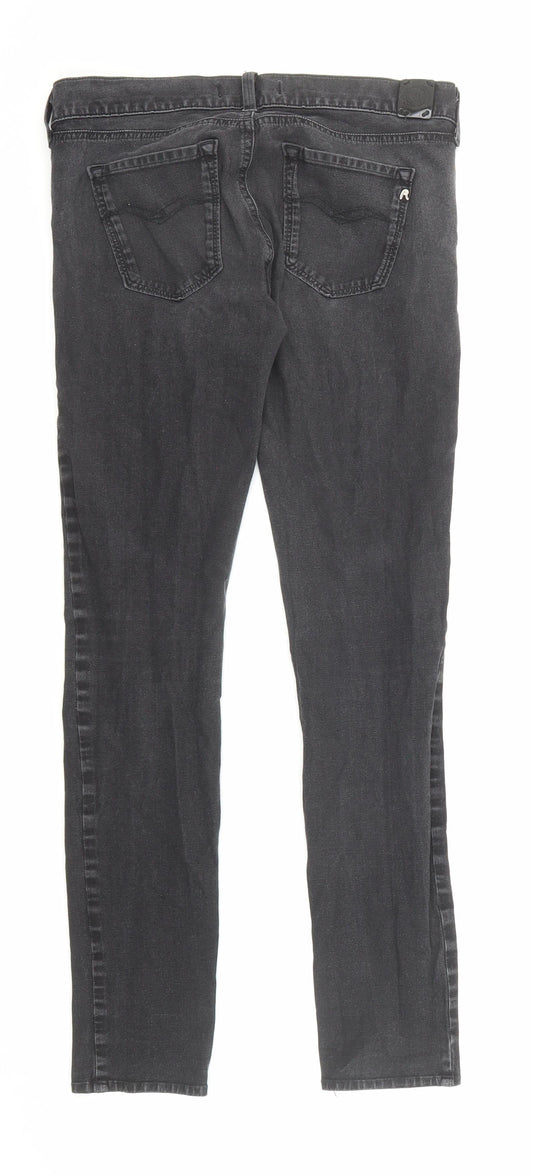 Replay Womens Black Cotton Skinny Jeans Size 28 in L32 in Regular Zip