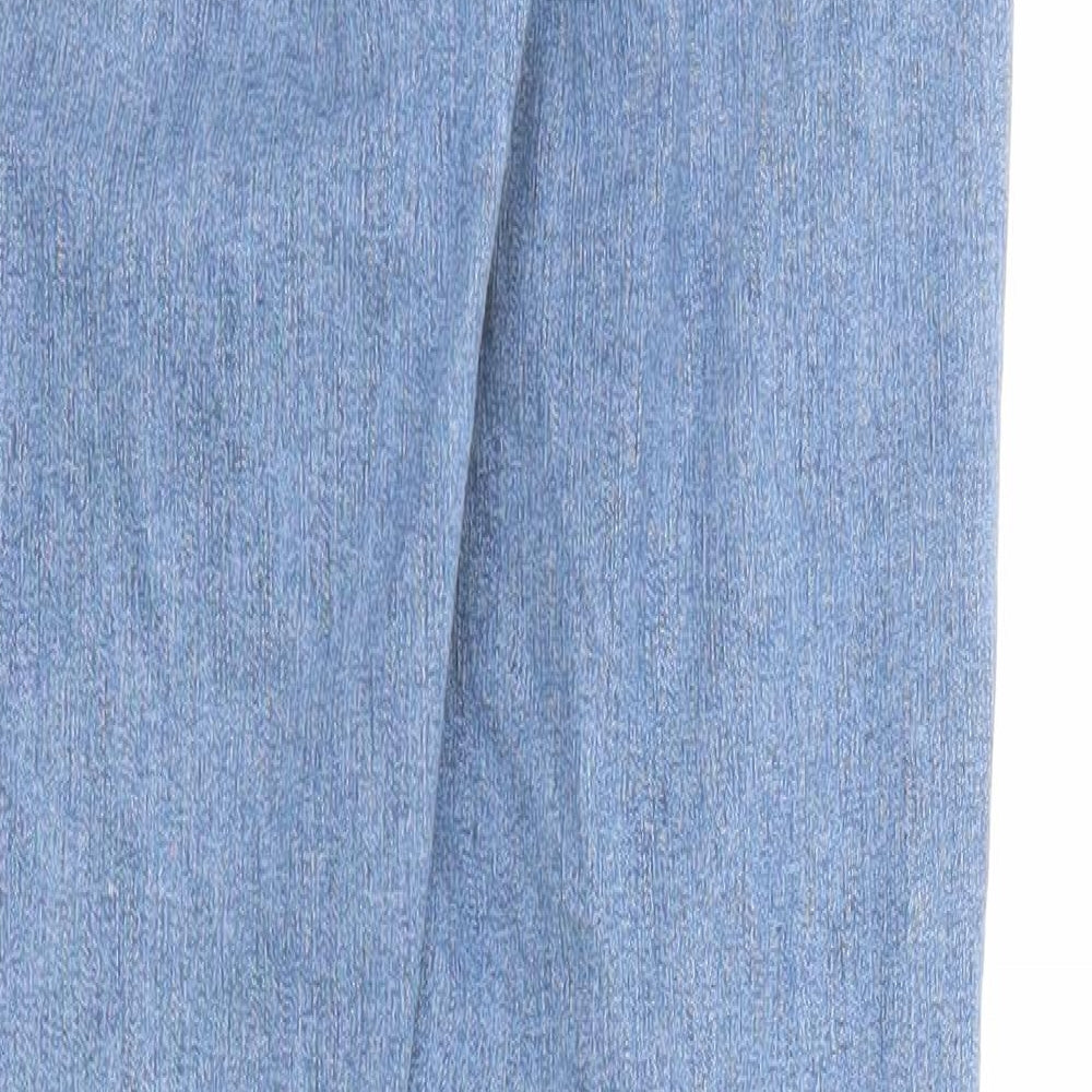 Topshop Womens Blue Cotton Skinny Jeans Size 30 in Regular Zip