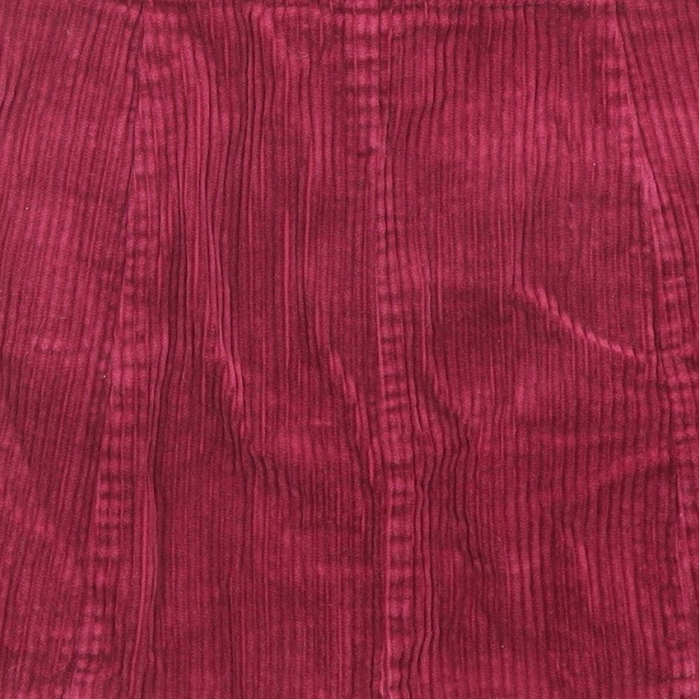 FOREVER 21 Womens Pink Cotton Mini Skirt Size M Button