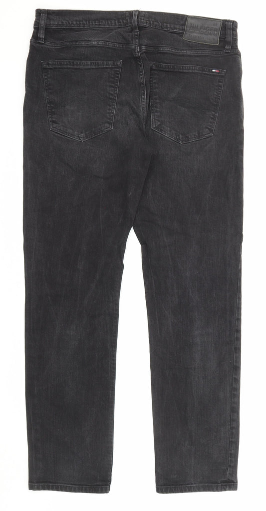 Mens UK Size 34 in Tommy Hilfiger Regular Fit Straight Black Jeans