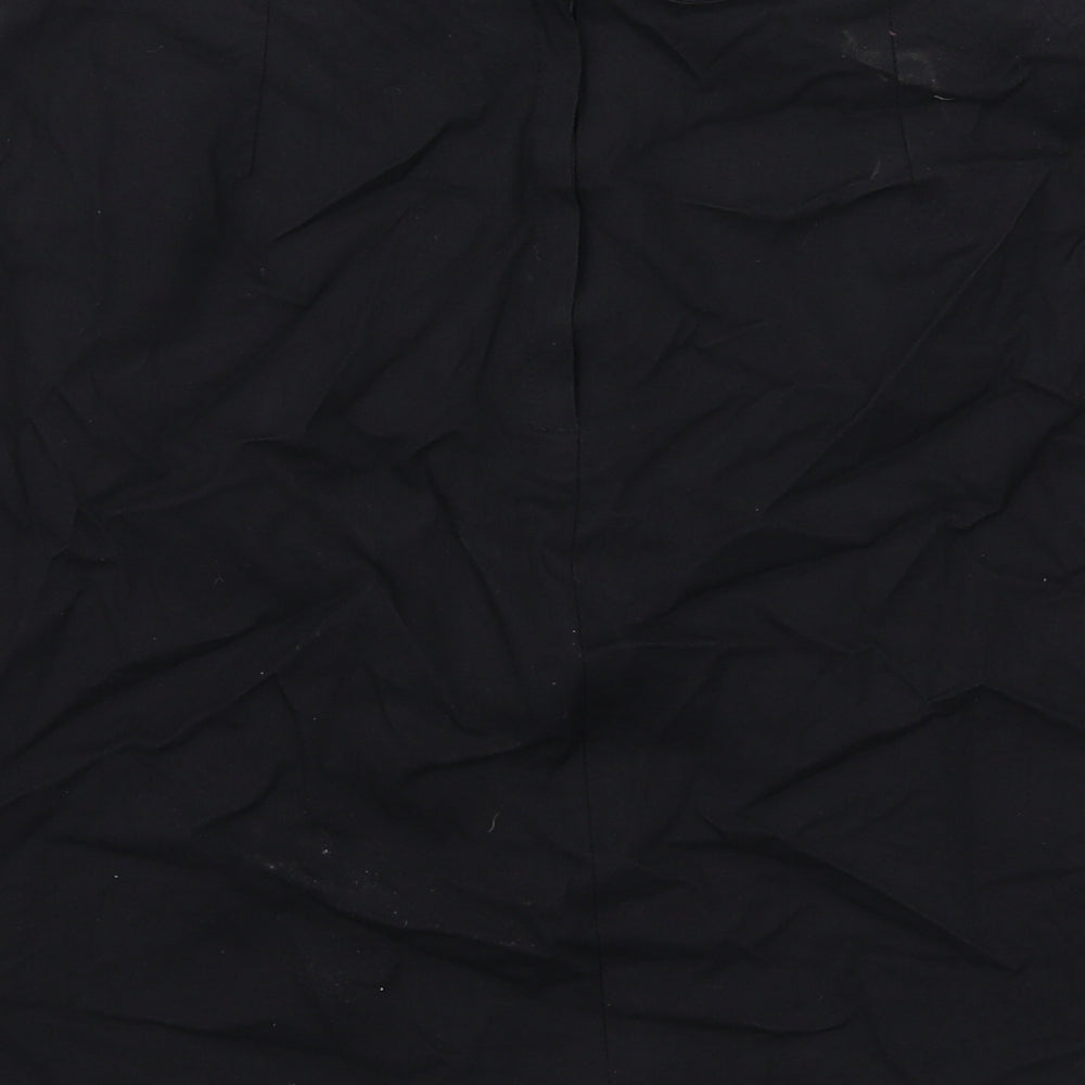 Seven7 Womens Black Viscose A-Line Skirt Size 16 Zip - Flower detail
