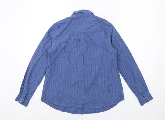 Womens UK Size 14 DASH Blue Basic Button-Up