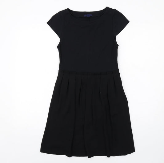 Gap Womens Black Viscose T-Shirt Dress Size 6 Round Neck Zip