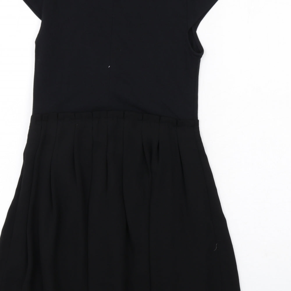 Gap Womens Black Viscose T-Shirt Dress Size 6 Round Neck Zip