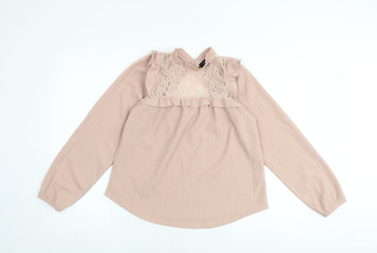 Womens UK Size 6 New Look Pink Basic Blouse