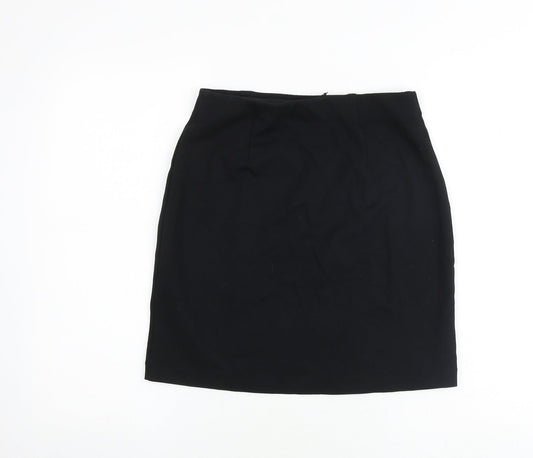 Marks and Spencer Womens Black Viscose A-Line Skirt Size 8