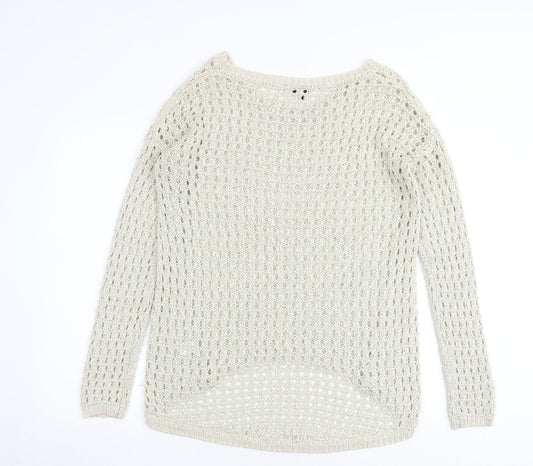 Womens UK Size 14 Warehouse Beige Pullover Jumper