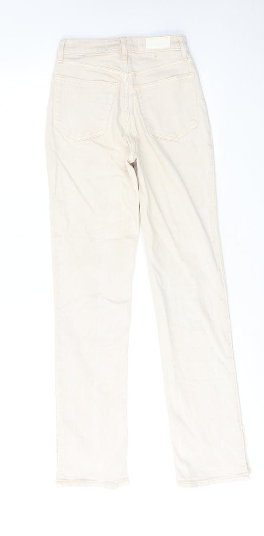 Hollister Womens Ivory Cotton Straight Jeans Size 23 in L31 in Regular Zip