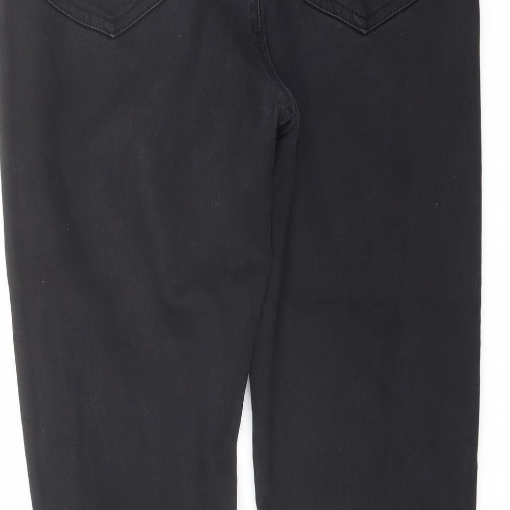 Denim & Co. Womens Black Cotton Skinny Jeans Size 14 L26 in Regular Button