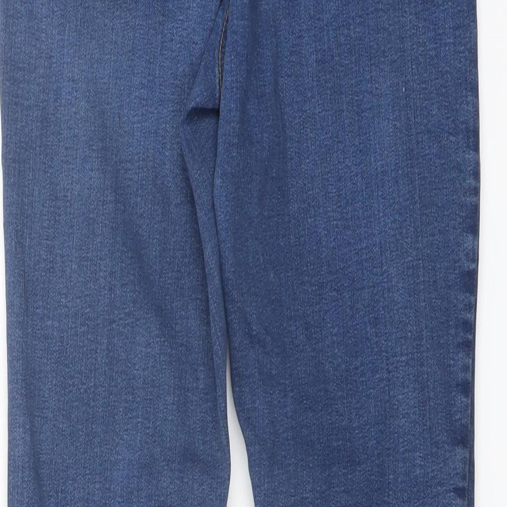 Denim & Co. Womens Blue Cotton Skinny Jeans Size 10 L24 in Regular Button