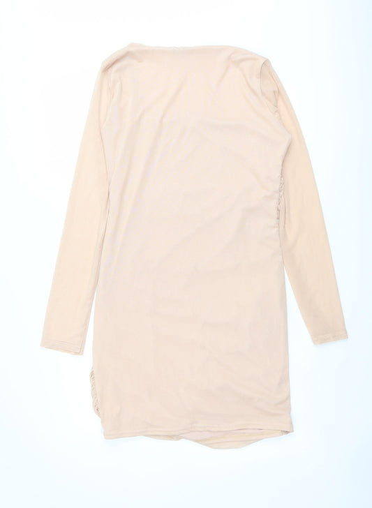 Boohoo Womens Pink Polyester Bodycon Size 16 Square Neck