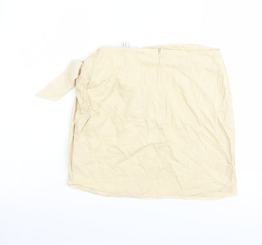 ASOS Womens Beige Viscose Mini Skirt Size 8 Zip