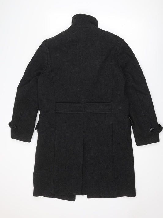 Mens UK Size M H&M Black Overcoat