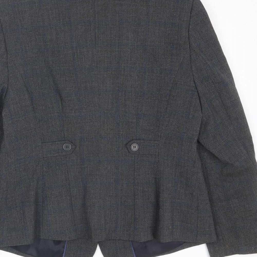 NEXT Womens Grey Polyester Jacket Blazer Size 14