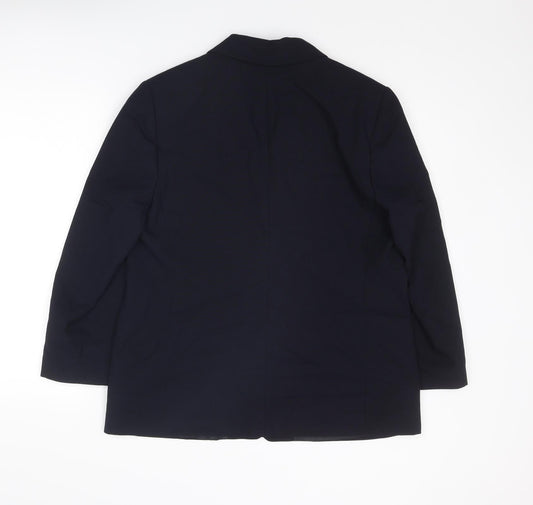 St Michael Womens Blue Polyester Jacket Suit Jacket Size 16