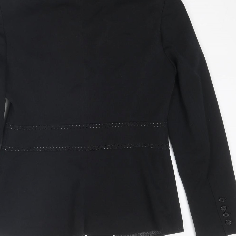 NEXT Womens Black Polyester Jacket Blazer Size 10