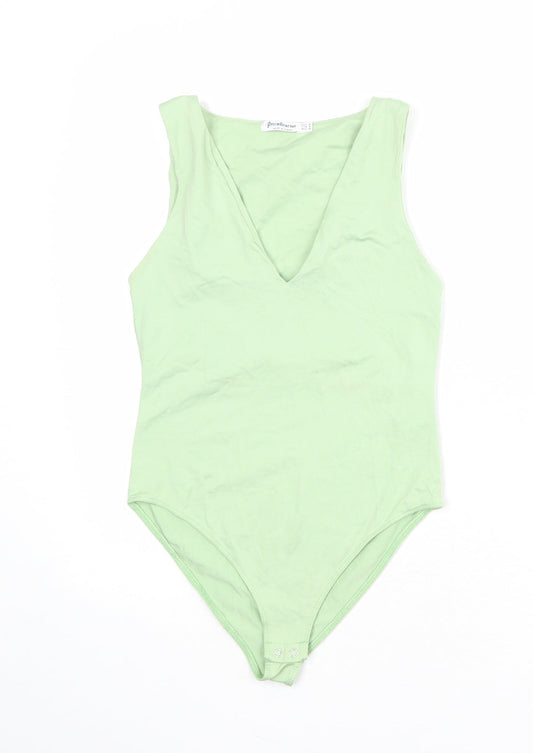 Womens UK Size M Stradivarius One-Piece Green Bodysuit