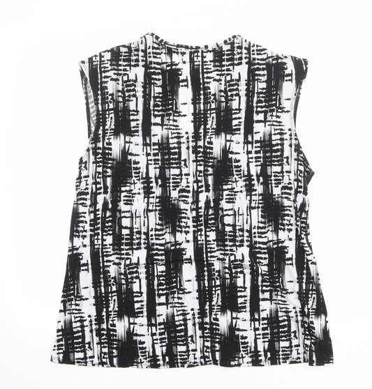 C.M.D Womens Multicoloured Geometric Polyester Basic Blouse Size 20 V-Neck - Gathered Front Detail