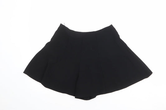 Miss Selfridge Womens Black Polyester Culotte Shorts Size 8 Regular Zip