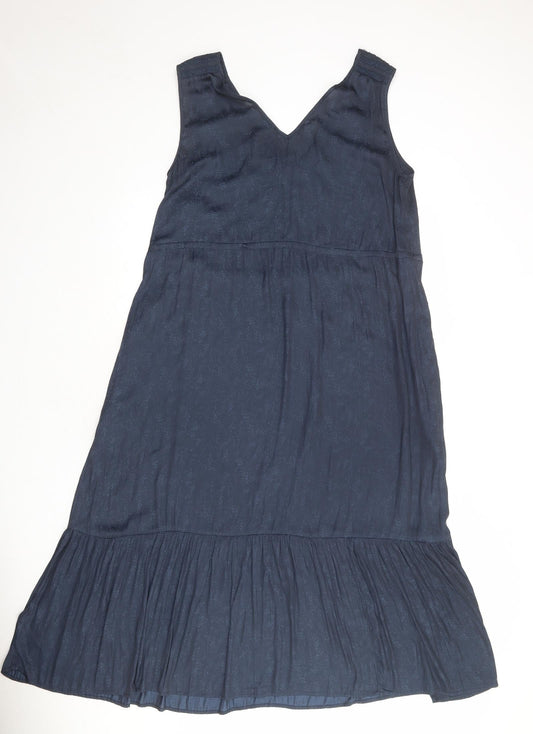 Per Una Womens Blue Polyester A-Line Size 12 V-Neck Pullover
