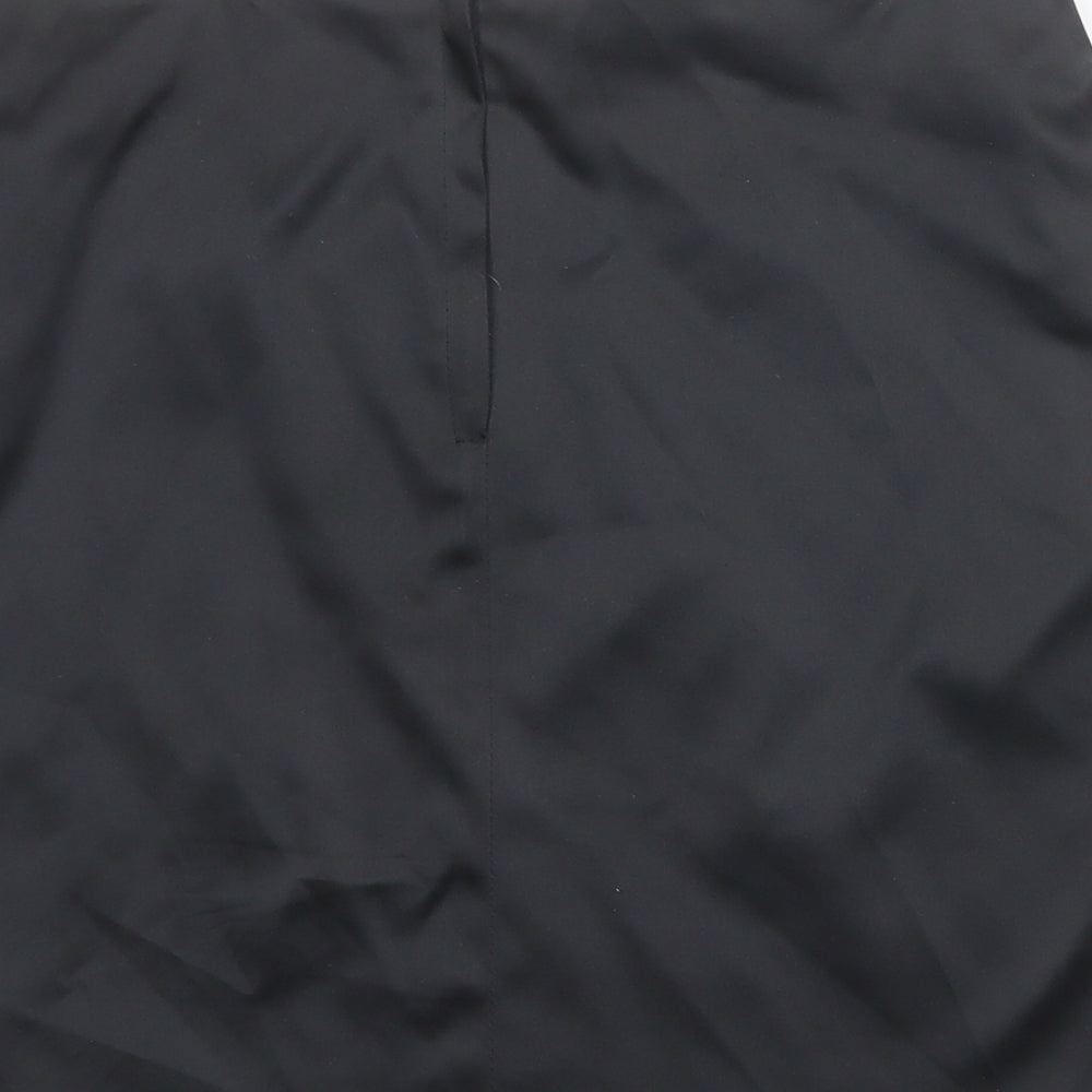 Select Womens Black Polyester A-Line Skirt Size 12 Zip