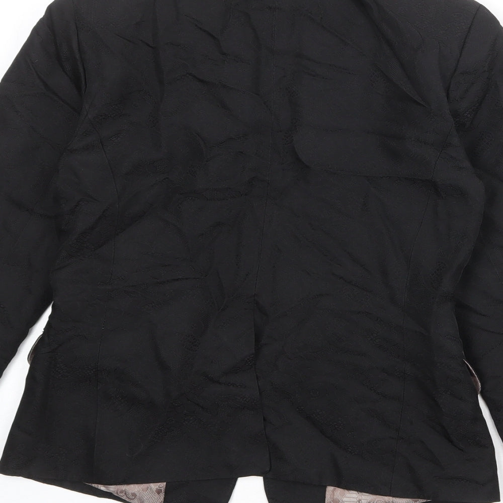 Topshop Womens Black Acetate Jacket Blazer Size 8