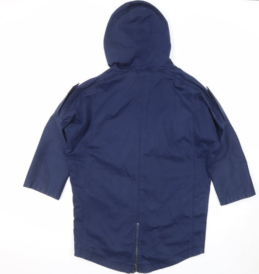 Limited Collection Womens Blue Overcoat Coat Size 8 Zip